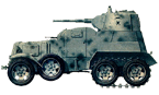 Модернизированный бронеавтомобиль - БА-10М. Вид сбоку. (рис. М.Петровский)