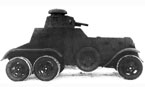 Бронеавтомобиль БА-27М во время испытаний на научно-испытательном бронетанковом полигоне (поселок Кубинка Московской области). Зима 1938 года.