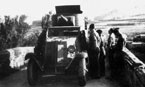 Бронеавтомобиль БА-6 из состава 2-й Бронетанковой дивизии республиканской армии на дороге. Центральный фронт, лето, 1938 г.