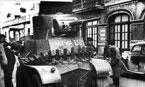 Республиканский БА-6, захваченный франкистами, на улице одного из городов. Хорошо видно крепление вездеходных цепей "Оверолл" на корме корпуса, а также надпись "Viva Espania", пулемёты на машине отсутствуют. Испания, весна 1937 года.