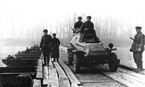 Переправа через реку Нейссе. Бронеавтомобили БА-64 спешат к осаждённому Бреслау. Германия, март 1945 года.