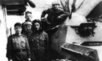Группа разведчиков разведроты 6-й механизированной бригады 2-го гвардейского механизированного корпуса у бронеавтомобиля БА-64. На снимке слева – герой Советского Союза А.Д.Каневский. Венгрия, март 1945 года.