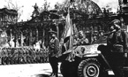 БА-64Б на параде прощания со Знаменем Победы у Рейхстага 20 мая 1945 года. У машины белые боковины крыльев и отбортовки колёс, на капоте надпись – "Слава Сталину!", на борту – "Кавказ - Берлин".