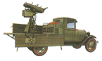 Рисунок автомобильной зенитной установки с четырьмя пулемётами "Максим"