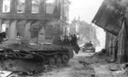 Танк ИС-2 полностью уничтоженный взрывом боекомплекта в Елгаве. 1-й Балтийский фронт, Латвия, июль 1944 года.