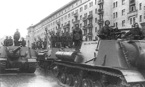 Парад Победы. Тяжелые самоходки ИСУ-122 . Москва, 24 июня 1945 года.