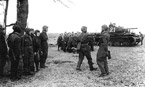 Танковая и мотострелковая пулемётная рота 6-го гвардейского танкового полка прорыва. Северо-Кавказский фронт, май 1943 года.