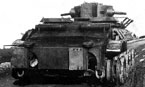 Испытания танка ПТ-1 при движении на колёсном ходу на НИБТПолигоне. 1932 год.