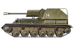 Самоходная установка СУ-76М из состава 1233-го самоходно-артиллерийского полка, 5-ой гвардейской танковой армии. 3-й Белорусский фронт, июль 1944 года (рис.С.Игнатьев).