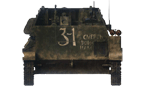 Самоходная установка СУ-76М. Она окрашена зелёной краской 4БО, тактические обозначения («3-1») есть только на задней части рубки. Там же видна надпись «Смерть фрицам». 3-й Белорусский фронт, Кенигсберг, апрель 1945 года (рис.С.Игнатьев).