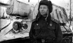 На снимке парторг 1-го дивизиона старший лейтенант В.В.Владцев. 8-ая самоходно-артиллерийская бригады. Белорусский фронт, февраль 1944 года.