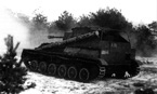 Самоходное орудие СУ-76М из состава одного из самоходно-артиллерийских дивизионов 11-й гвардейской армии, меняет огневую позицию. Восточная Пруссия, 3-й Белорусский фронт, февраль 1945 года.