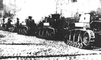 Танки Т-18 на параде. На заднем плане различимы танки «Рикардо». 7 ноября 1929 г.