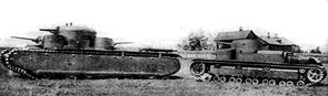 Первые прототипы танков Т-35 и Т-28