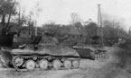 Танки Т-40 42-й танковой бригады, подорванные своими экипажами из-за отсутствия горючего. Брянский фронт. Октябрь 1941 года.