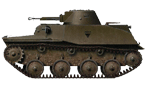 Танк Т-40 с тактическим обозначением в виде черного треугольника с полосой. Западный фронт, неизвестная танковая часть. Весна 1942 года (рис. С.Игнатьев).