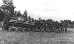 Отработка взаимодействия пехоты и танков на тактических занятиях. Западный фронт, 1942 год.