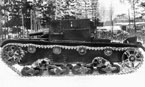 Артиллерийский танк АТ-1 на полигоне во время испытаний. Зима 1935 года.