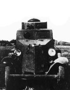 Испытание опытного образца бронеавтомобиля БАИ на НИБТ полигоне. Август 1932 года.