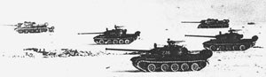СУ-100 и танки Т-54Б па учениях Закавказского военного округа, 1968 год.