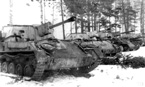 Самоходки СУ-76М 4-ой батареи, 2-го батальона, 8-ой самоходно-артиллерийской бригады. Белорусский фронт, февраль 1944 г.