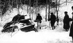 Испытания опытного образца танка Т-70 с литой башней в окрестностях Горького. Февраль 1942 года.