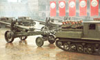 Тягачи Я-12 со 122-мм пушками А-19 на буксире. Москва, Парад Победы, 9 мая 19?? года.