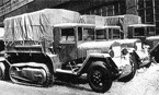 Полугусеничные автомобили ЗИС-42 перед отправкой на фронт